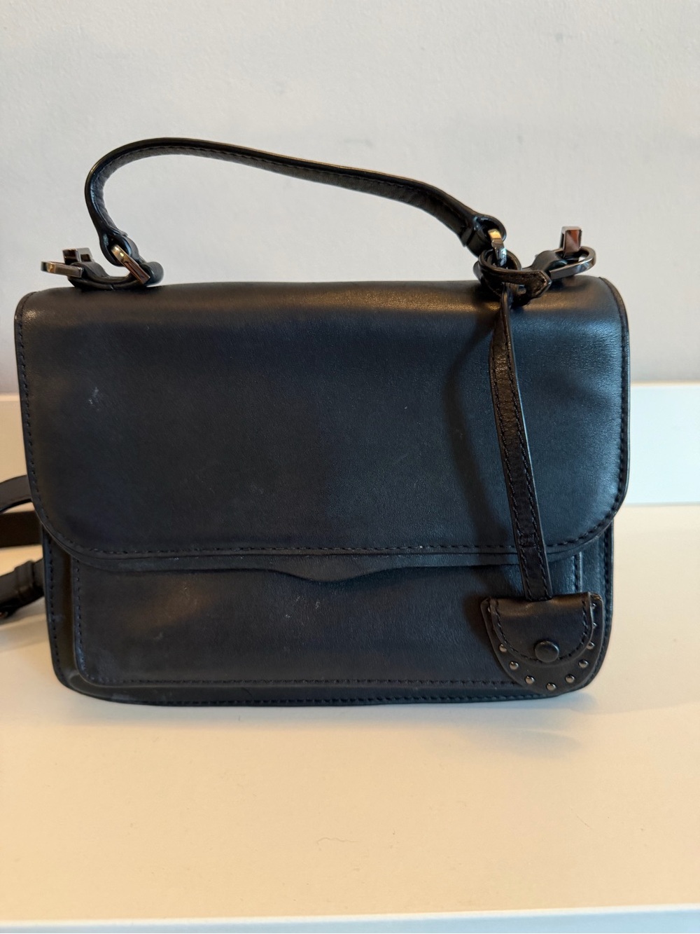 Rebecca Minkoff Black Leather‎ Zebra Calf Hair Crossbody Satchel Bag